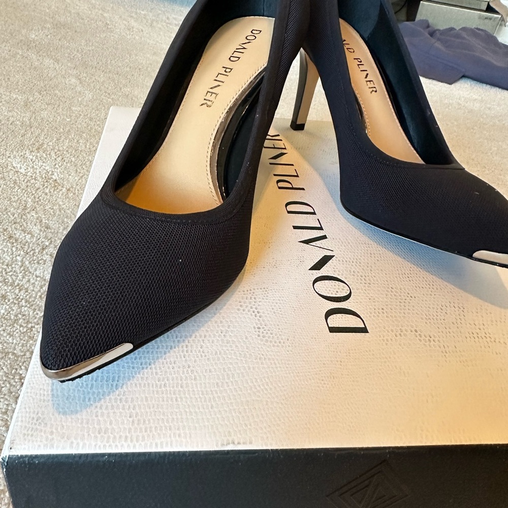 Donald J. Pliner Black Mesh Women's Heels